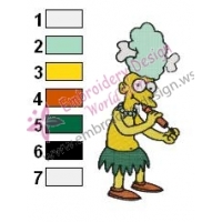 Sideshow Mel Simpsons Embroidery Design